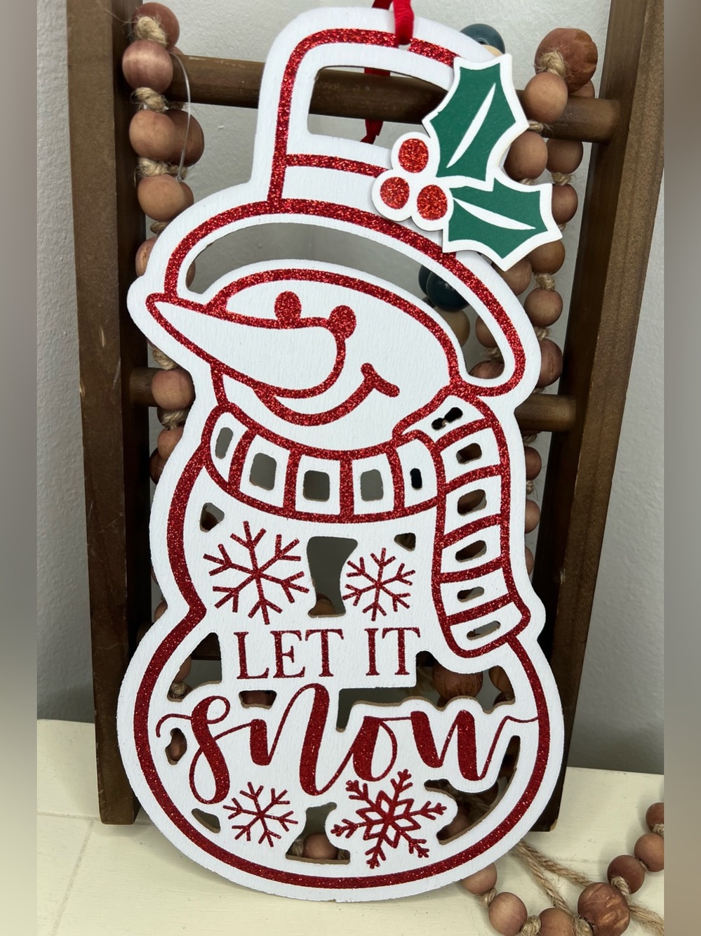 Brand New-Holiday Style Let it Snow Snowman Sign